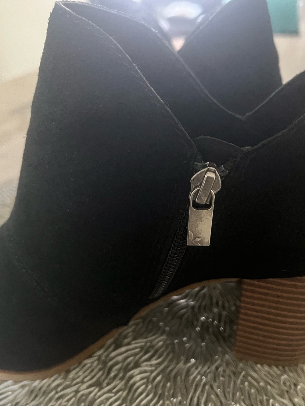 Koolaburra Black Suede Ankle Booties with Side Zip